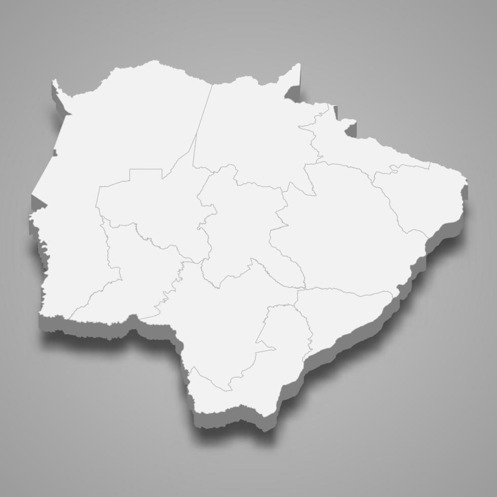 3D-kaart staat van brazilië vector