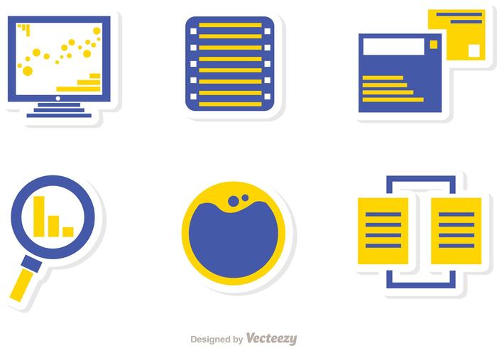 Grote data management iconen vector pack 1