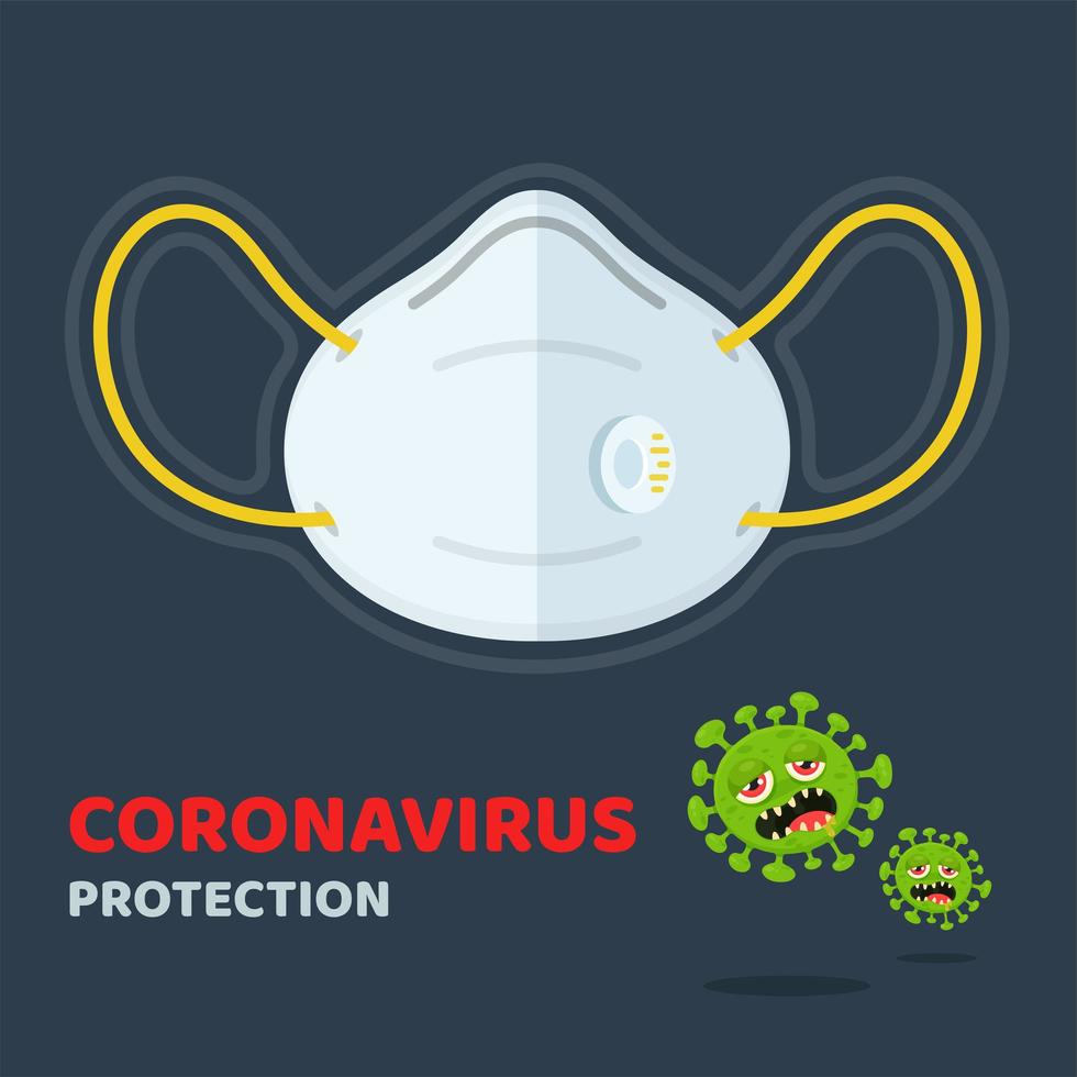 coronavirus bescherming poster met gezichtsmasker vector