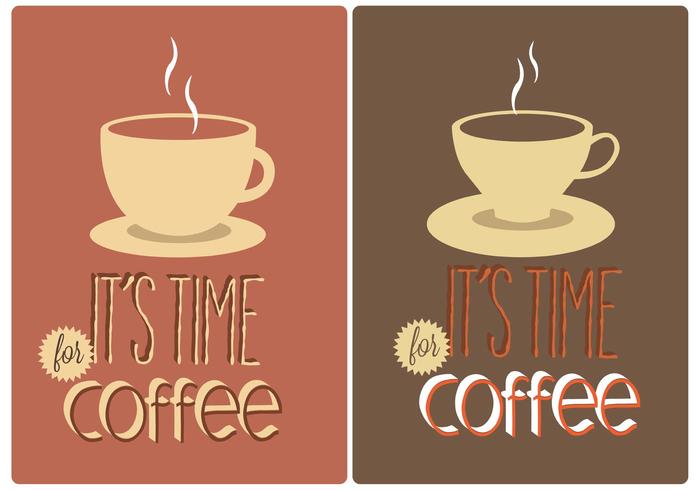 Gratis koffie typografie borden vector