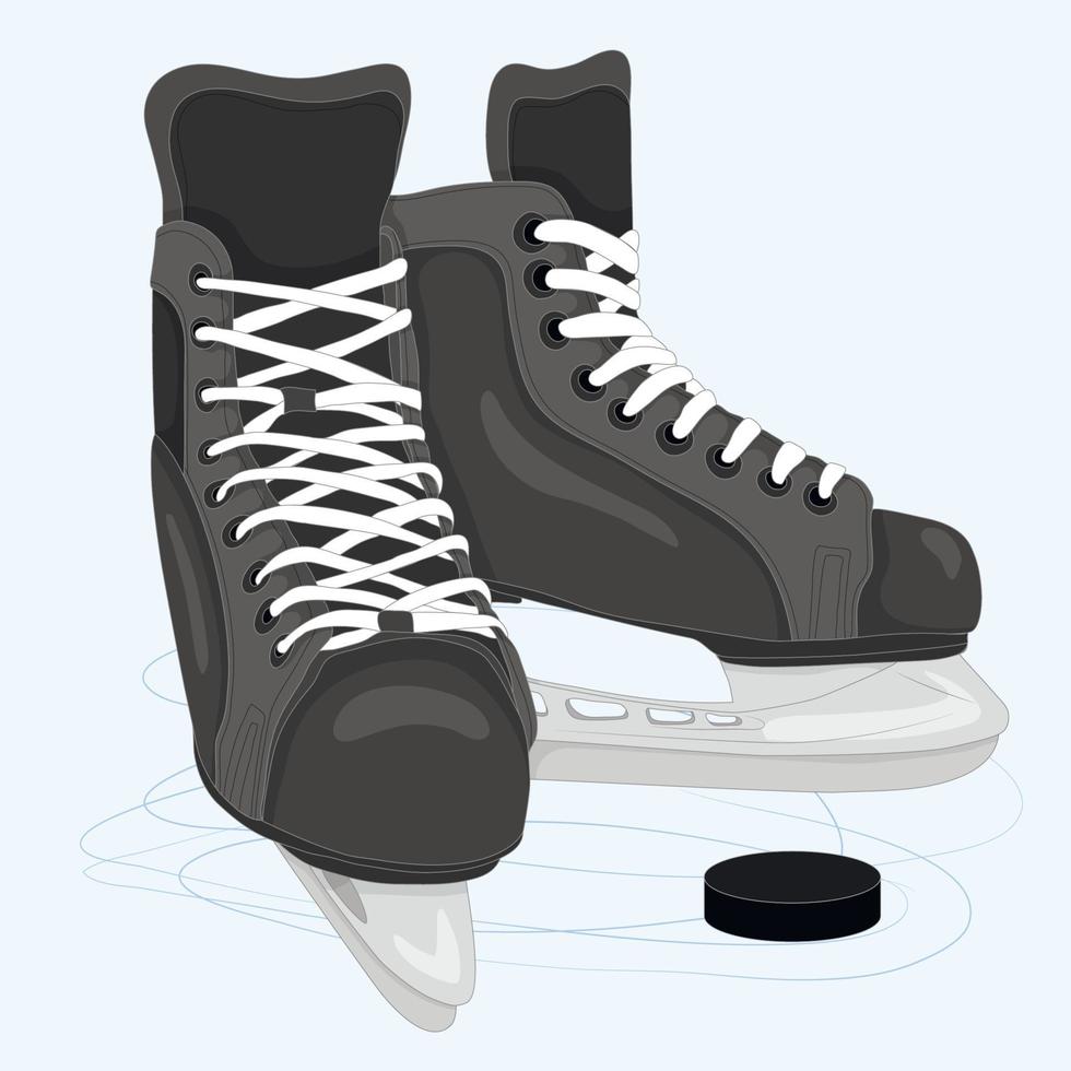 herenschaatsen voor hockey en schaatsen. vectorkleurenillustratie die kan worden gebruikt als embleem of sticker, voor textiel of print. vector