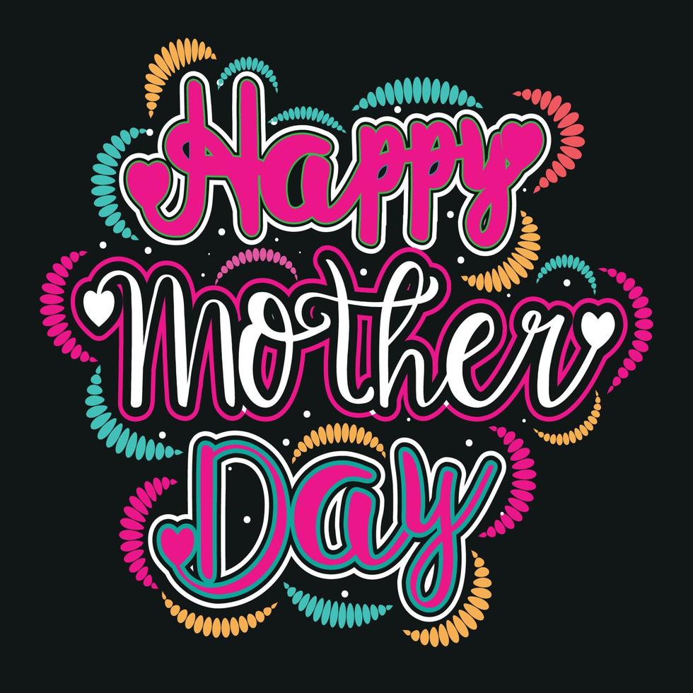 gelukkige moederdag harten t-shirt gratis vector