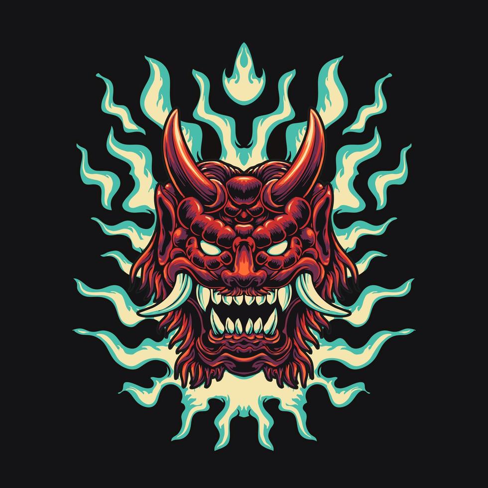 oni masker demon vectorillustratie vector