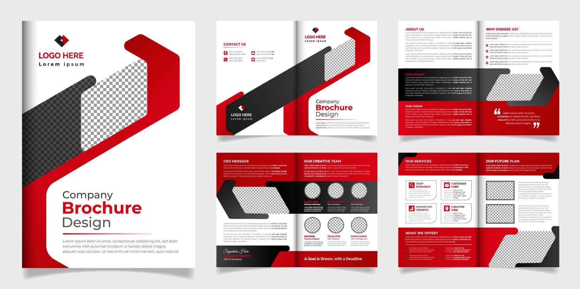 professionele zakelijke 8 pagina's zakelijke brochure ontwerp afdruksjabloon vector