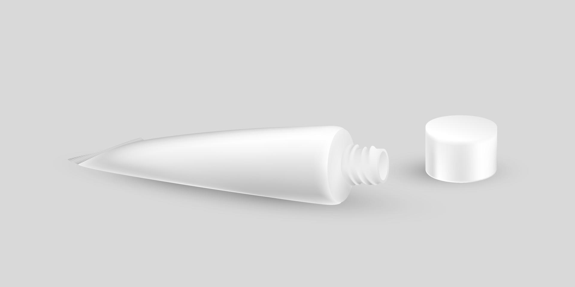 realistische tube crème. verpakkingsmodelsjabloon voor cosmetische en medische producten. vector illustratie