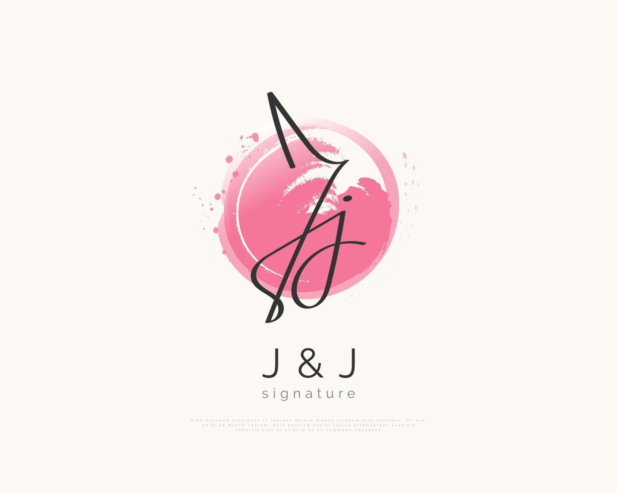 jj eerste handtekening logo-ontwerp met elegante en minimalistische handschriftstijl. eerste j en j-logo-ontwerp voor bruiloft, mode, sieraden, boetiek en zakelijke merkidentiteit vector