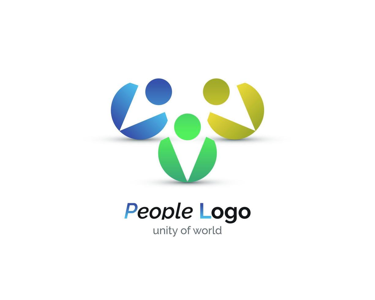 verbonden mensen logo ontwerp. gemeenschapslogo of symbool. teamwork, groeps- of sociaal logo voor bedrijfsidentiteit vector