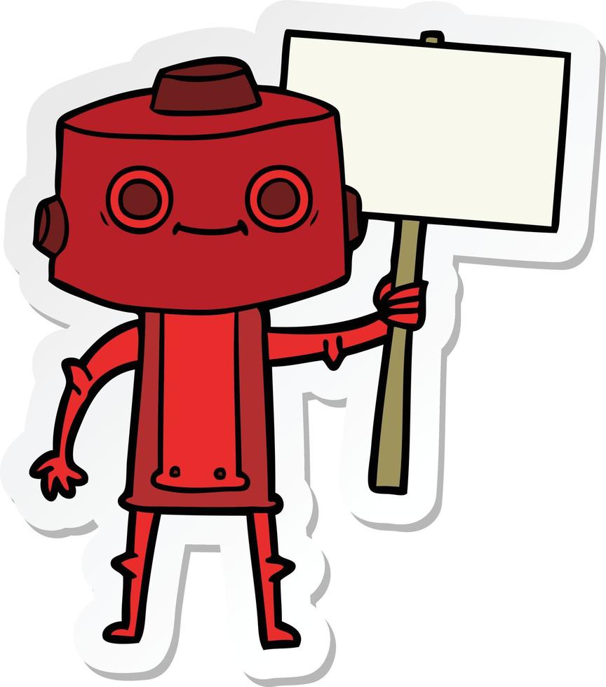 sticker van een tekenfilmrobot vector