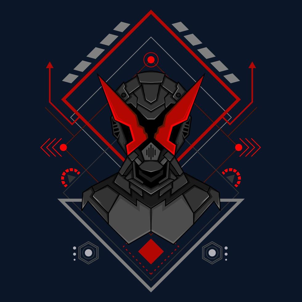 cyborg mascotte logo vectorillustratie vector