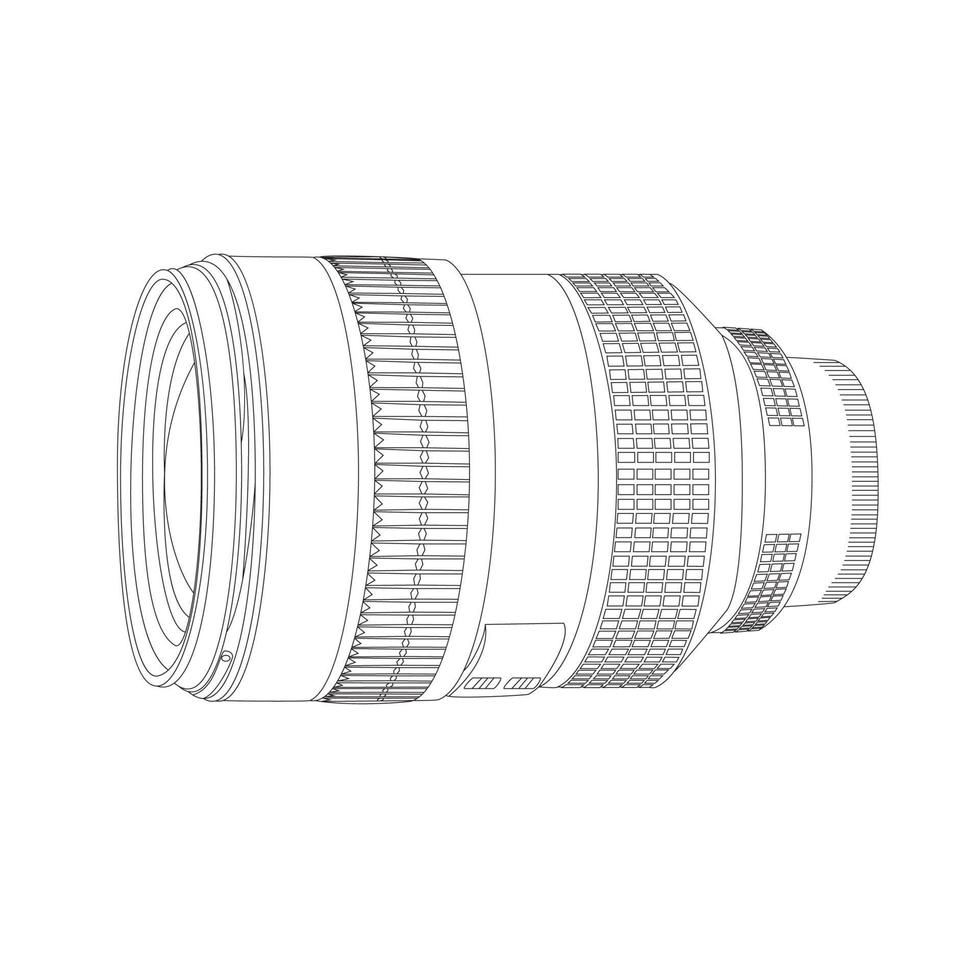 de structuur realistische fotocameralens voor scholen en masterclasses voor de studie van cameraman, fotografie, video. vector. vector