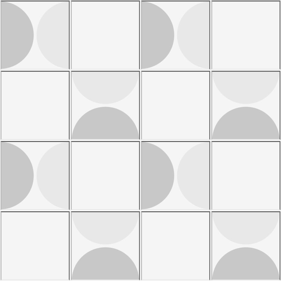 abstract naadloos patroon, halve cirkel lichtgrijze keramische tegels vectorillustratie vector