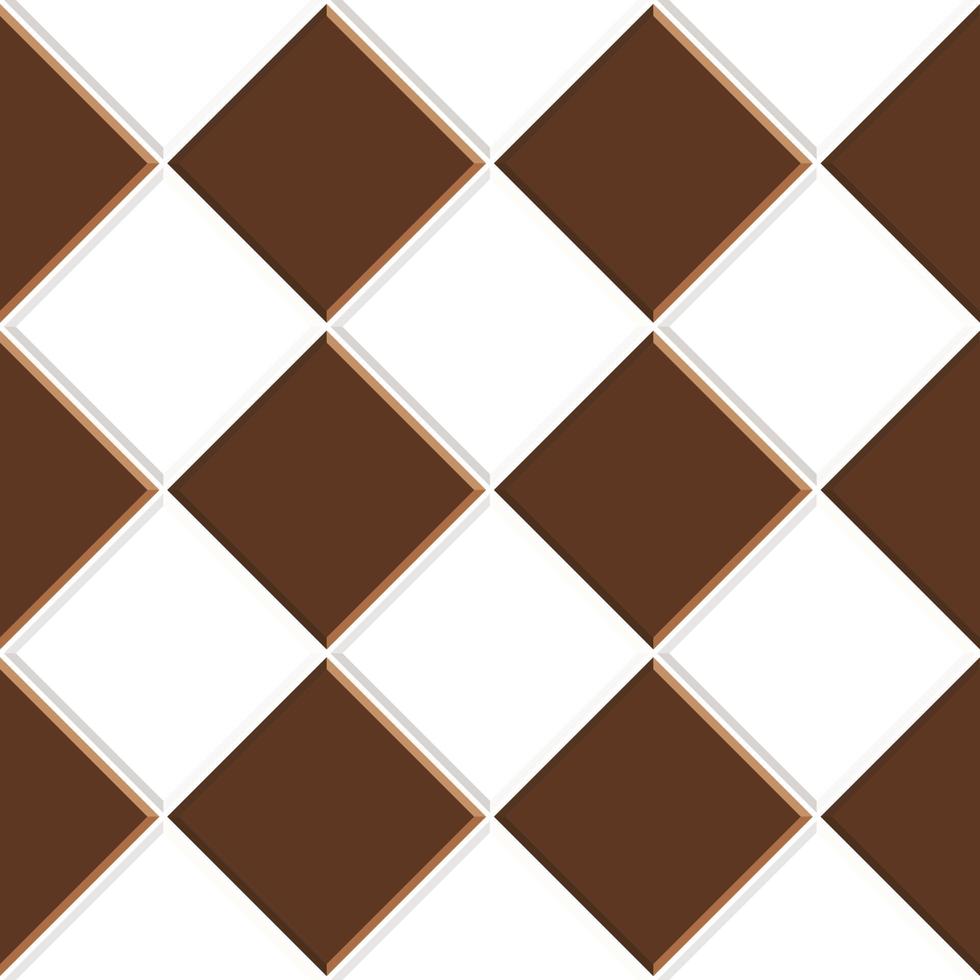 abstracte naadloze patroon van bruin witte keramische vloer tegels.ontwerp geometrische mozaïek textuur voor de decoratie van de keuken kamer, vectorillustratie vector