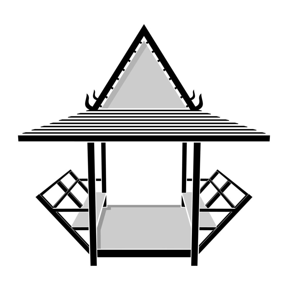 paviljoen Thaise stijl, tuinhuisje, rustruimte vectorillustratie vector