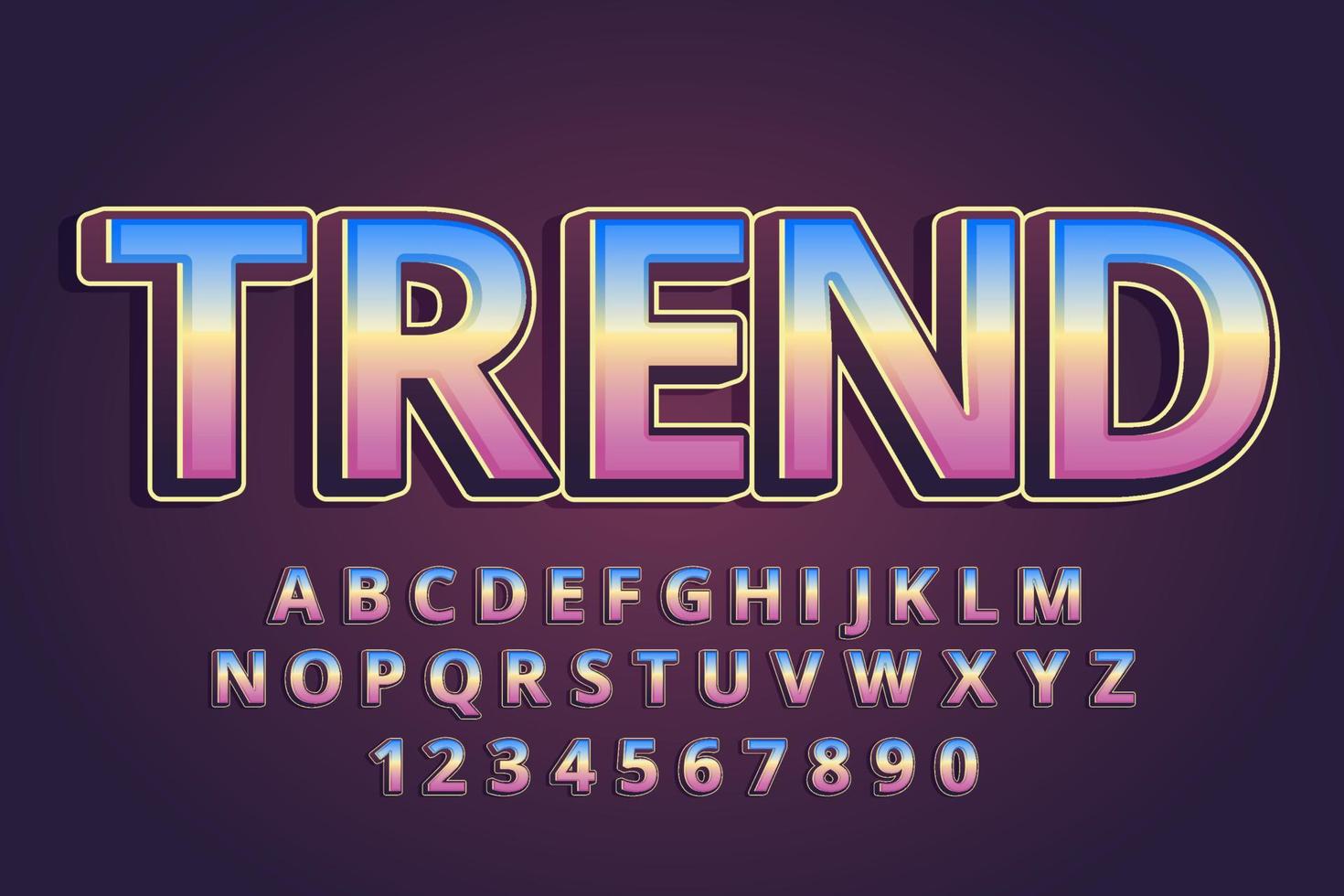 decoratieve trend lettertype en alfabet vector