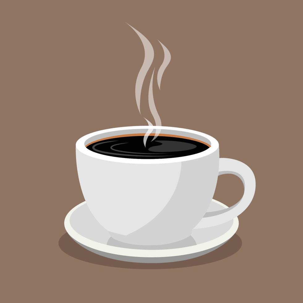 kopje verse koffie. vectorillustratie. vlakke stijl. decoratief ontwerp voor cafetaria, posters, banners, kaarten vector