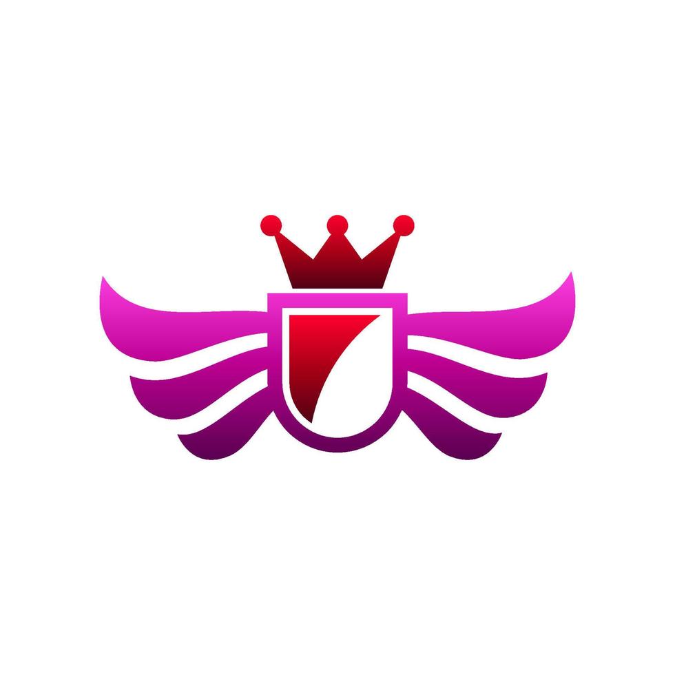 vleugel schild logo. vleugel schild icoon. beveiligings- of beschermingslogo. vleugel schild vectorillustratie. vector