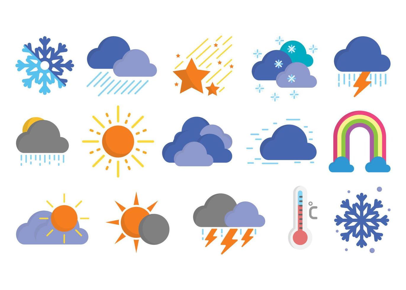 weer pictogram set ontwerp sjabloon vectorillustratie vector