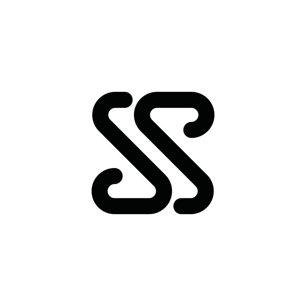 ss of s eerste letter logo ontwerp vector