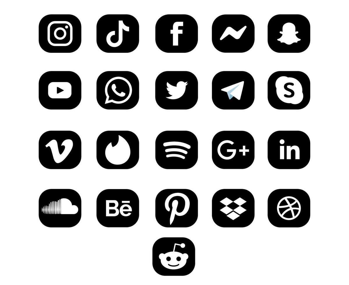 collectie sociale media pictogram abstract symbool ontwerp vectorillustratie vector