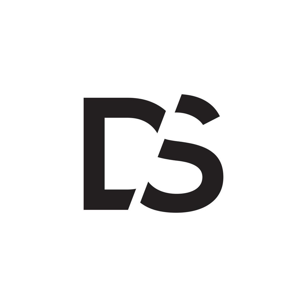 ds of sd brief logo ontwerpconcept vector