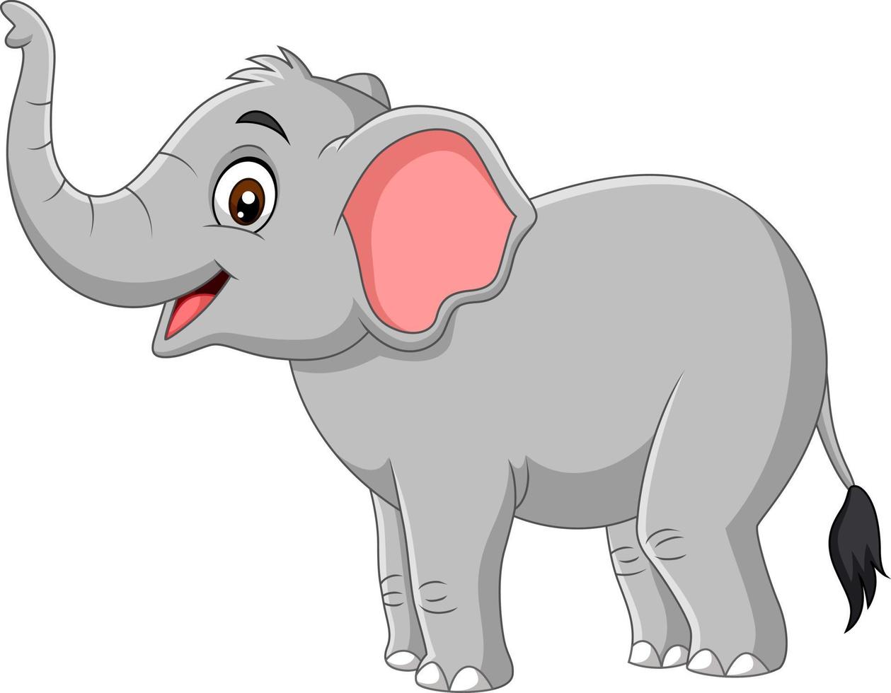 cartoon olifant geïsoleerd op witte achtergrond vector