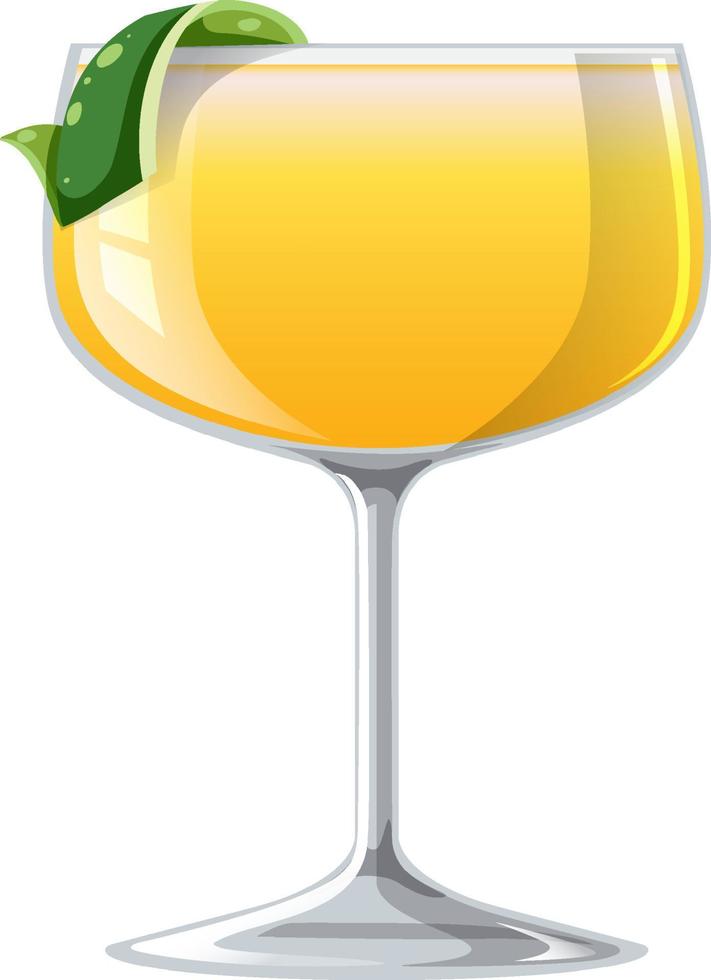 Daiquiri cocktail in het glas op witte achtergrond vector