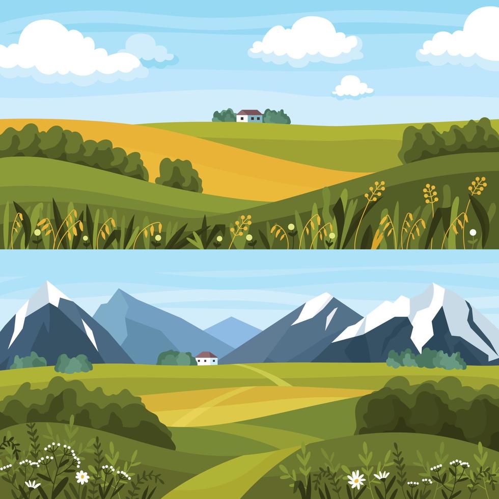 compositieset voor landelijk landschap vector