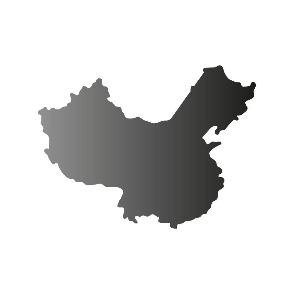 china kaart op witte achtergrond vector