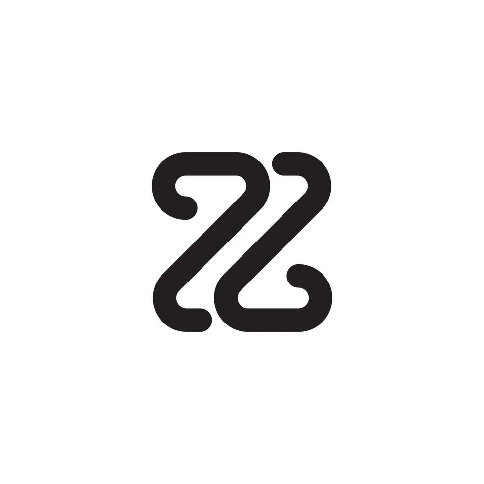 letter z of zz monogram logo ontwerp vector