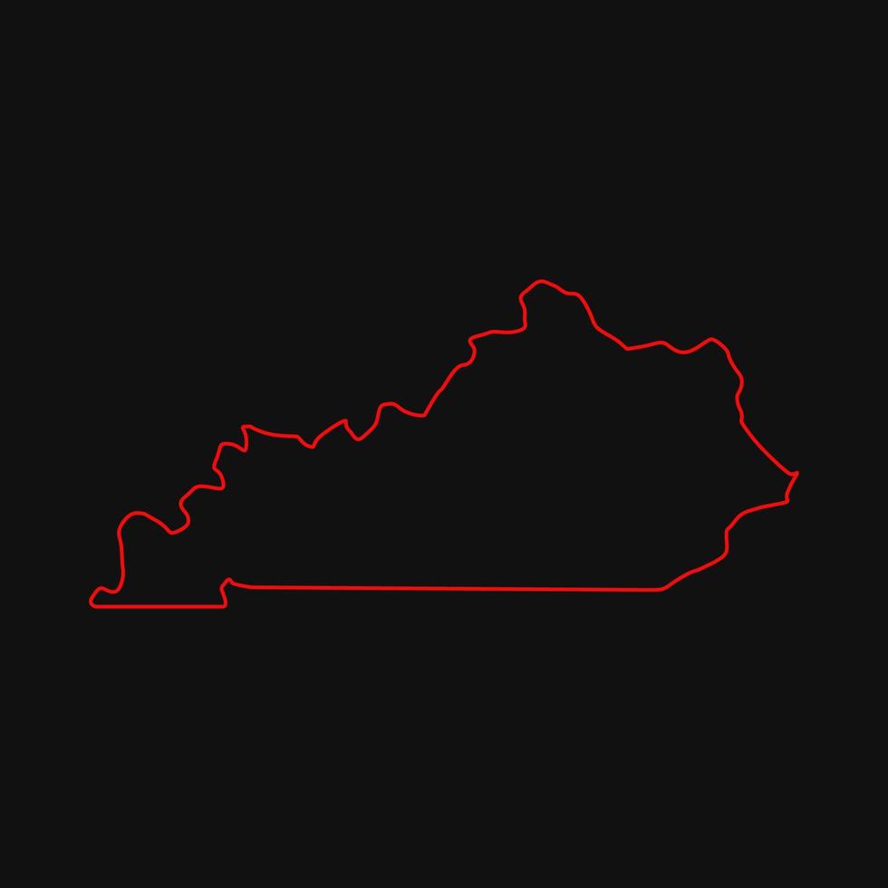 Kentucky kaart geïllustreerd op witte achtergrond vector