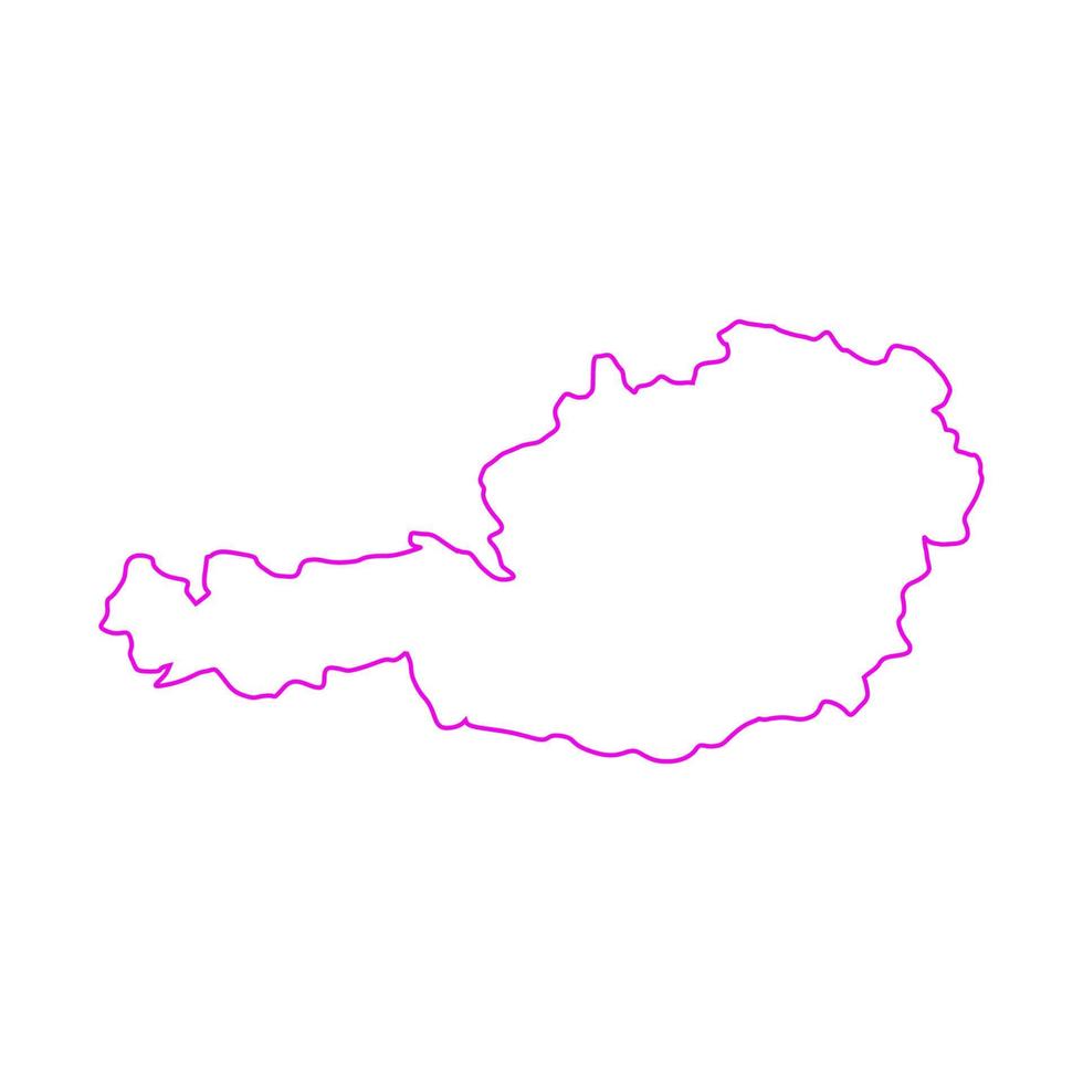 kaart van oostenrijk op witte achtergrond vector