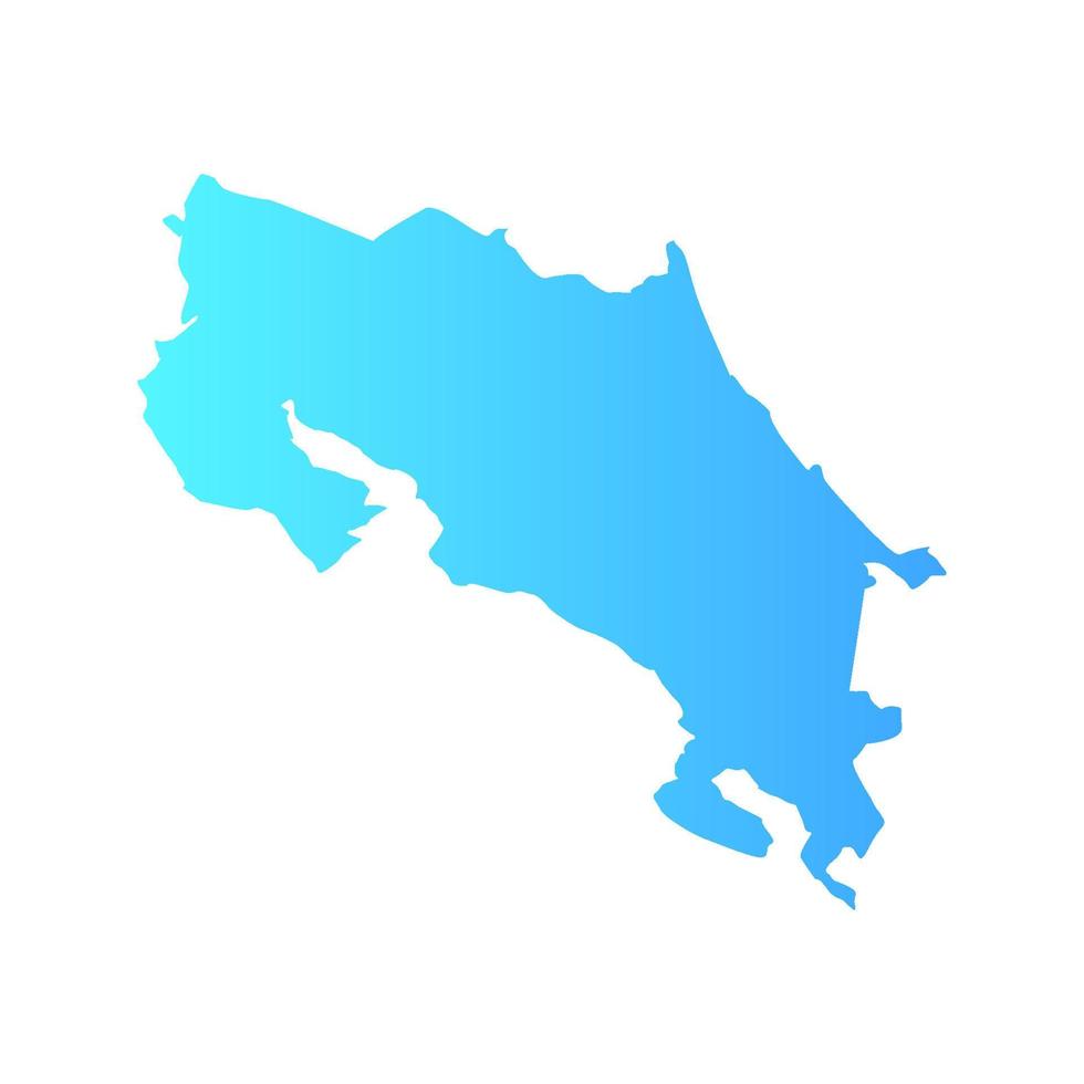 Costa Rica-kaart geïllustreerd op een witte achtergrond vector