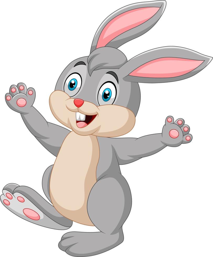 gelukkig konijn cartoon geïsoleerd op een witte achtergrond vector