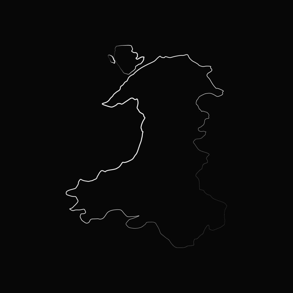 Wales kaart op witte achtergrond vector