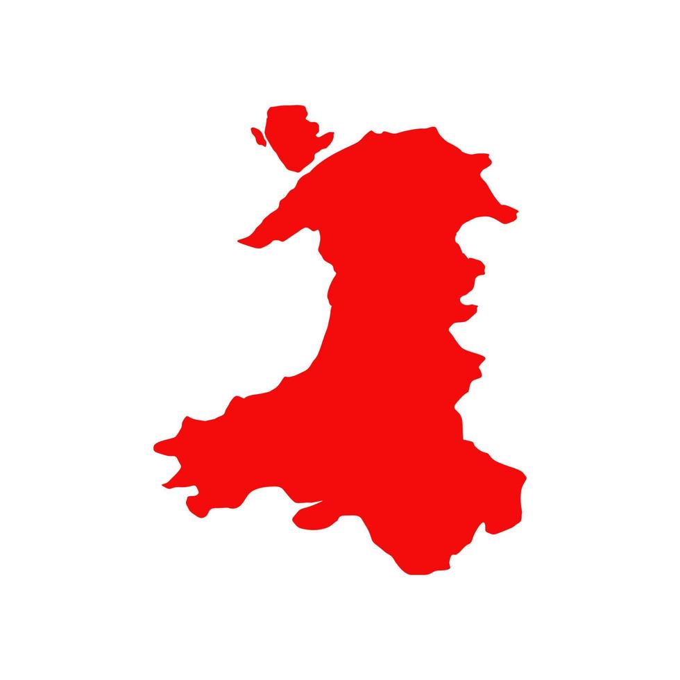 Wales kaart op witte achtergrond vector