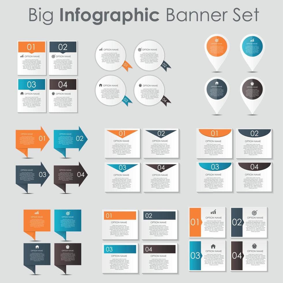 grote reeks infographic bannersjablonen voor uw bedrijf vectorillustratie vector