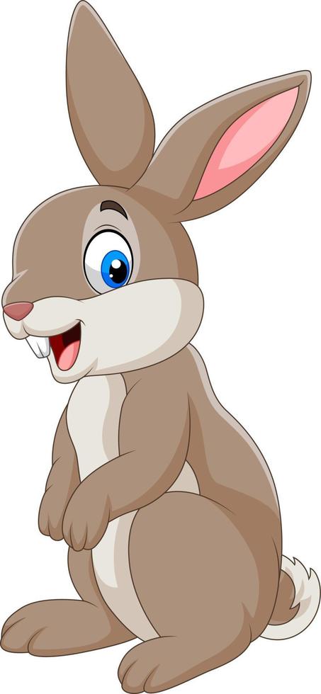 cartoon gelukkig konijn geïsoleerd op witte achtergrond vector