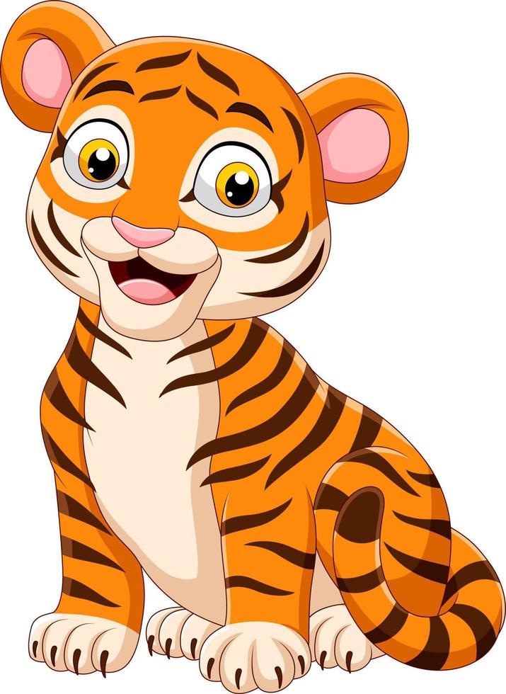 cartoon tijger zittend vector