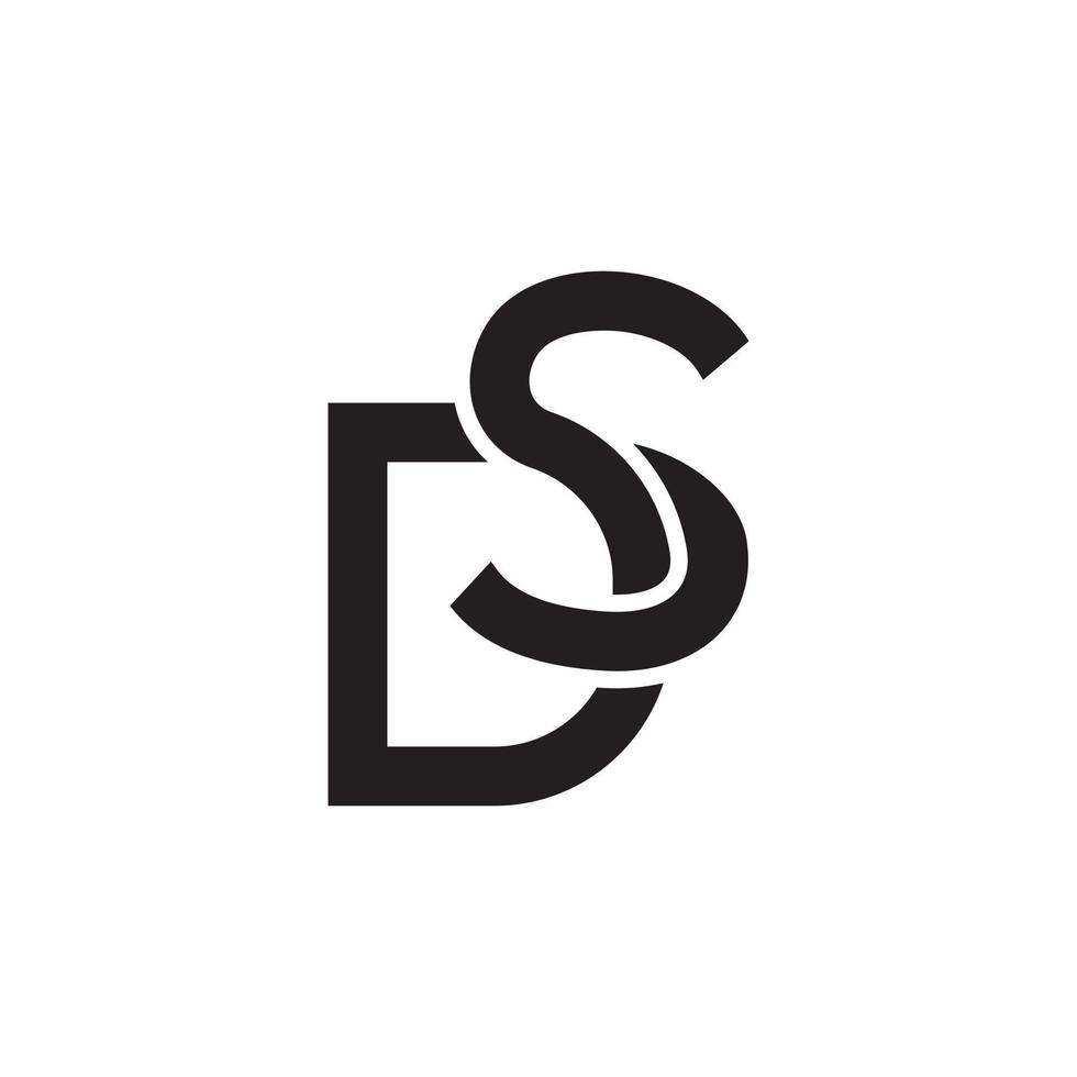 ds of sd brief logo ontwerpconcept vector