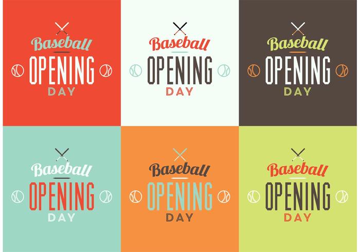 Baseball opening dag logo set vector