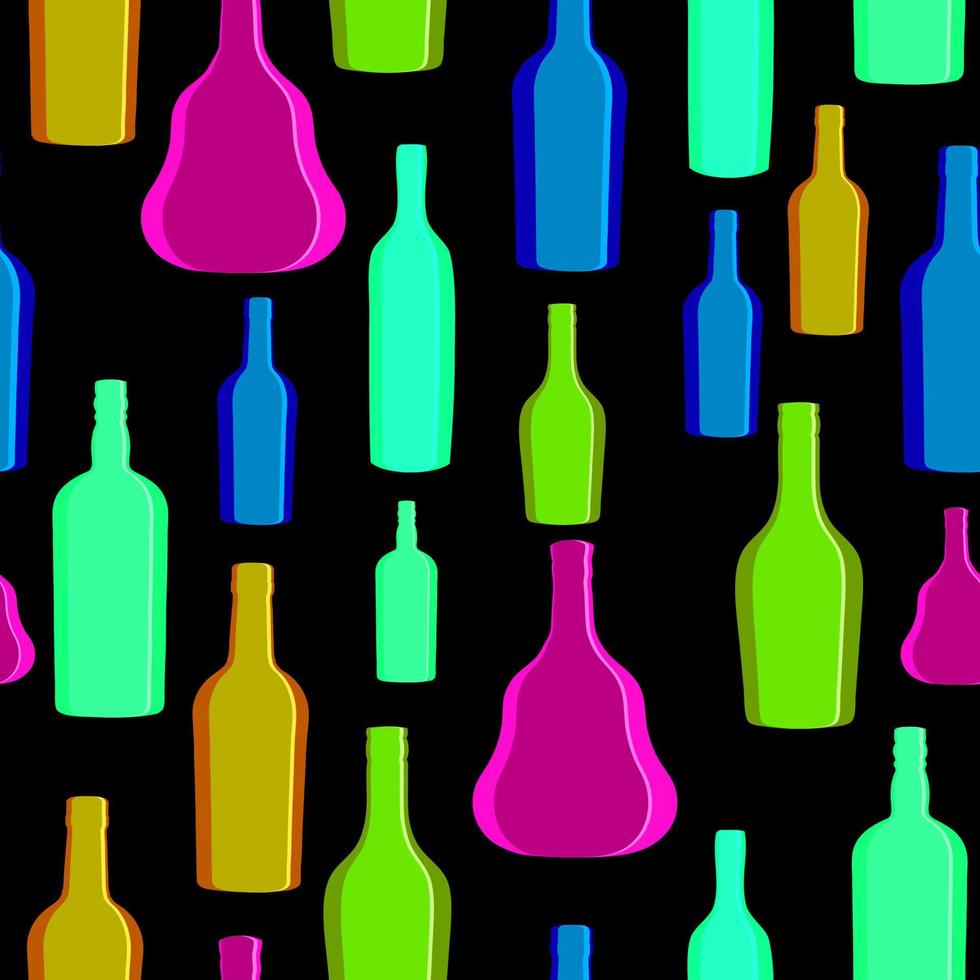 vector illustratie silhouet alcohol fles naadloze patroon