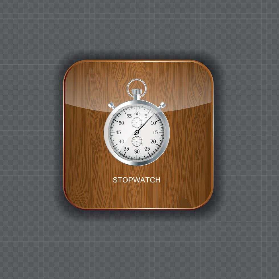 stopwatch hout applicatie iconen vector illustratie