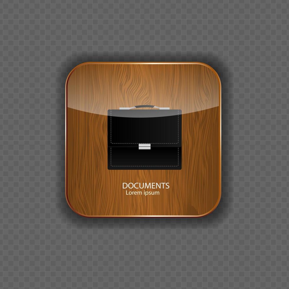 documenten hout toepassing iconen vector illustratie