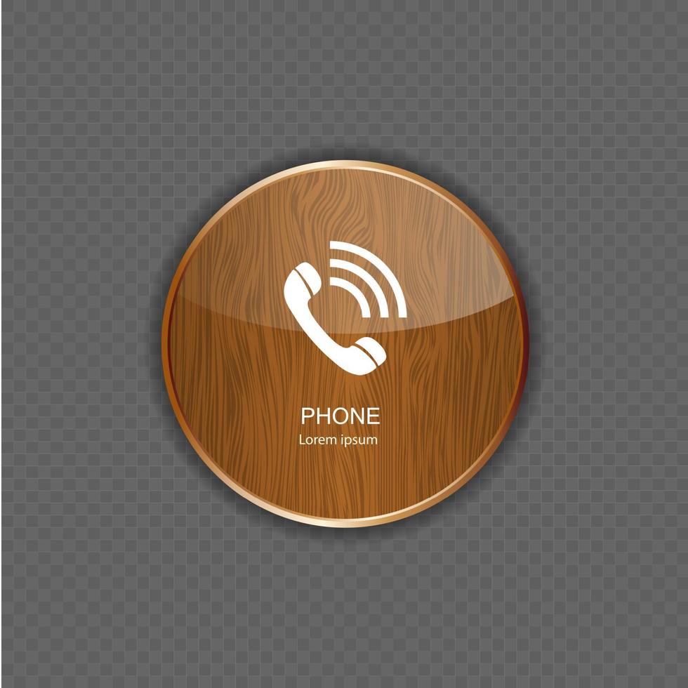 telefoon hout toepassingspictogrammen vector