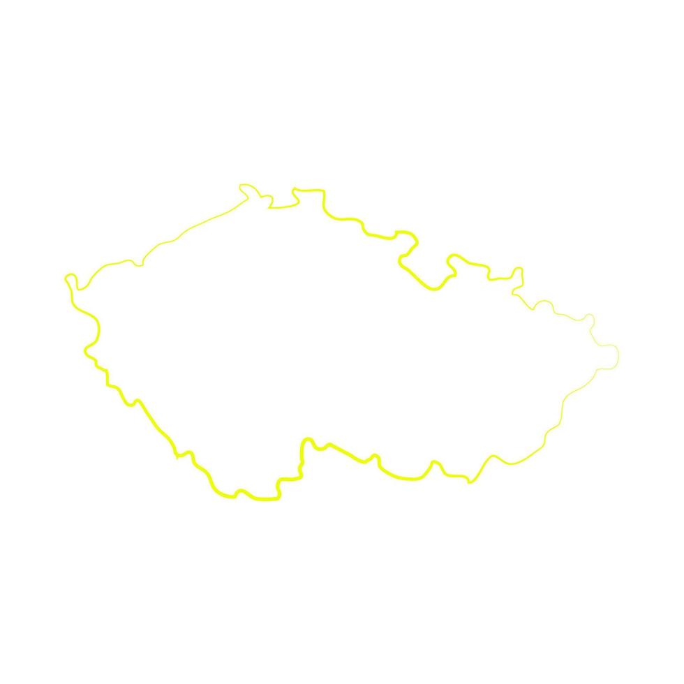 tsjechische republiek kaart op witte achtergrond vector