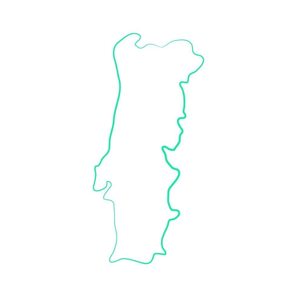portugal kaart op witte achtergrond vector