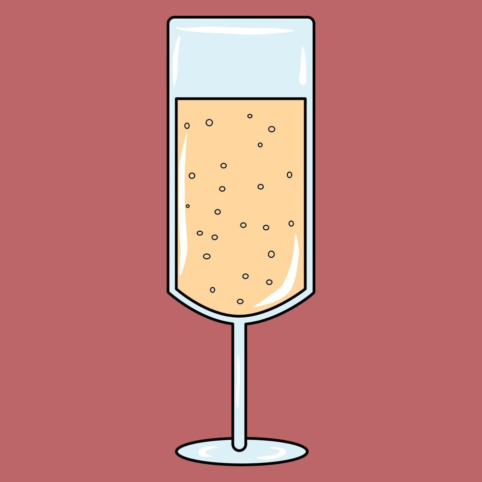champagne glas. vector illustratie