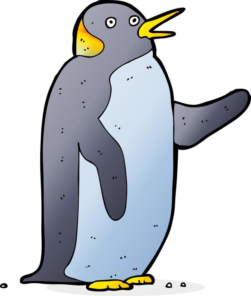 cartoon pinguïn zwaaien vector