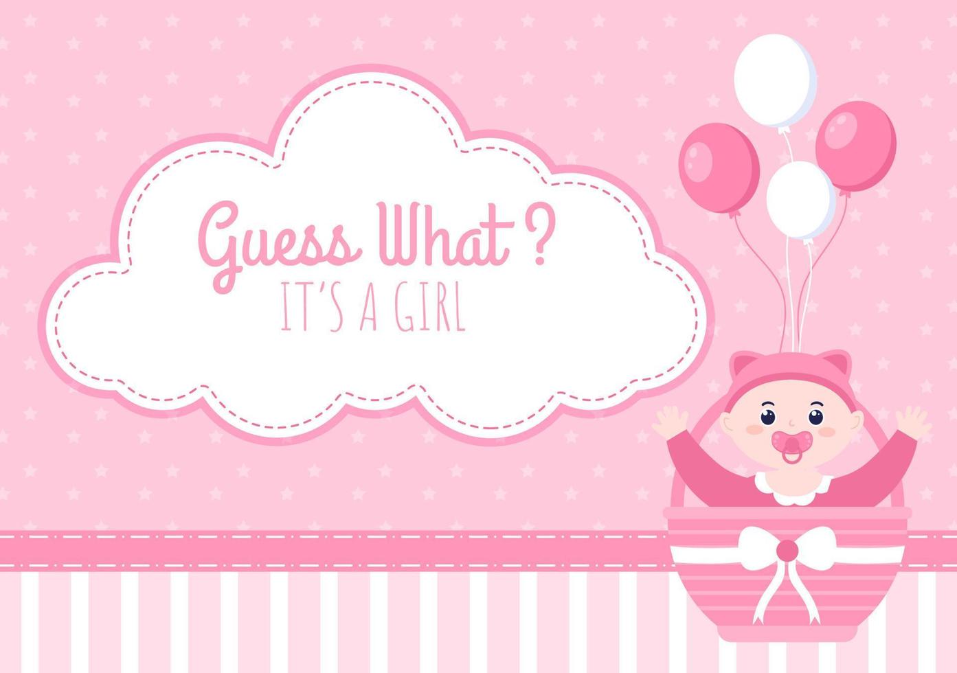 geboorte foto is het een meisje met een baby afbeelding en roze kleur achtergrond cartoon afbeelding voor wenskaart of uithangbord? vector