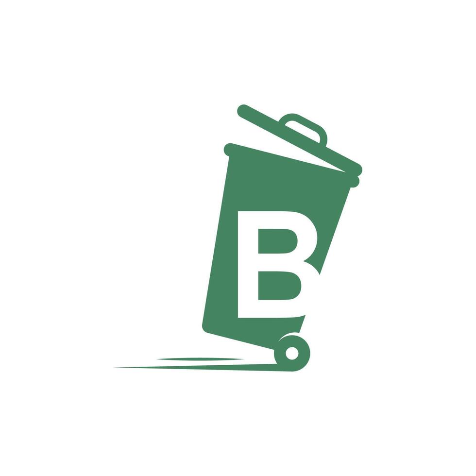 letter b in de prullenbak pictogram illustratie sjabloon vector